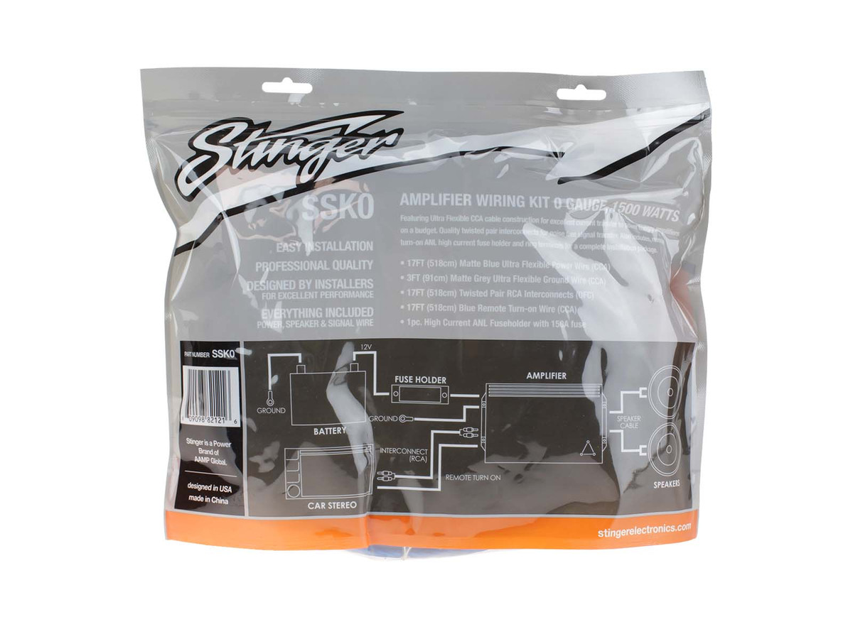 STINGER SELECT 0GA CCA AMP KIT W/ RCA