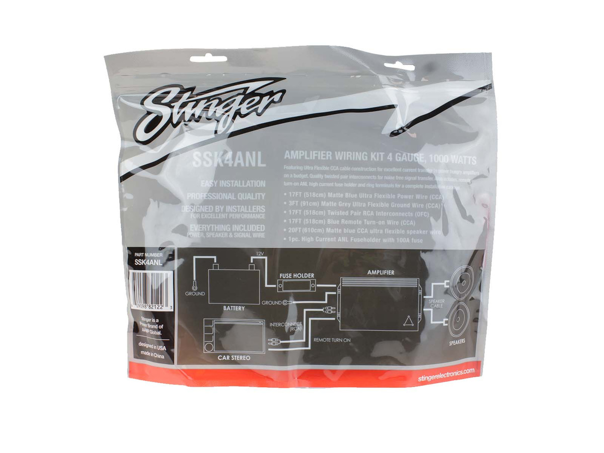 STINGER SELECT 4GA CCA AMP KIT W/ RCA
