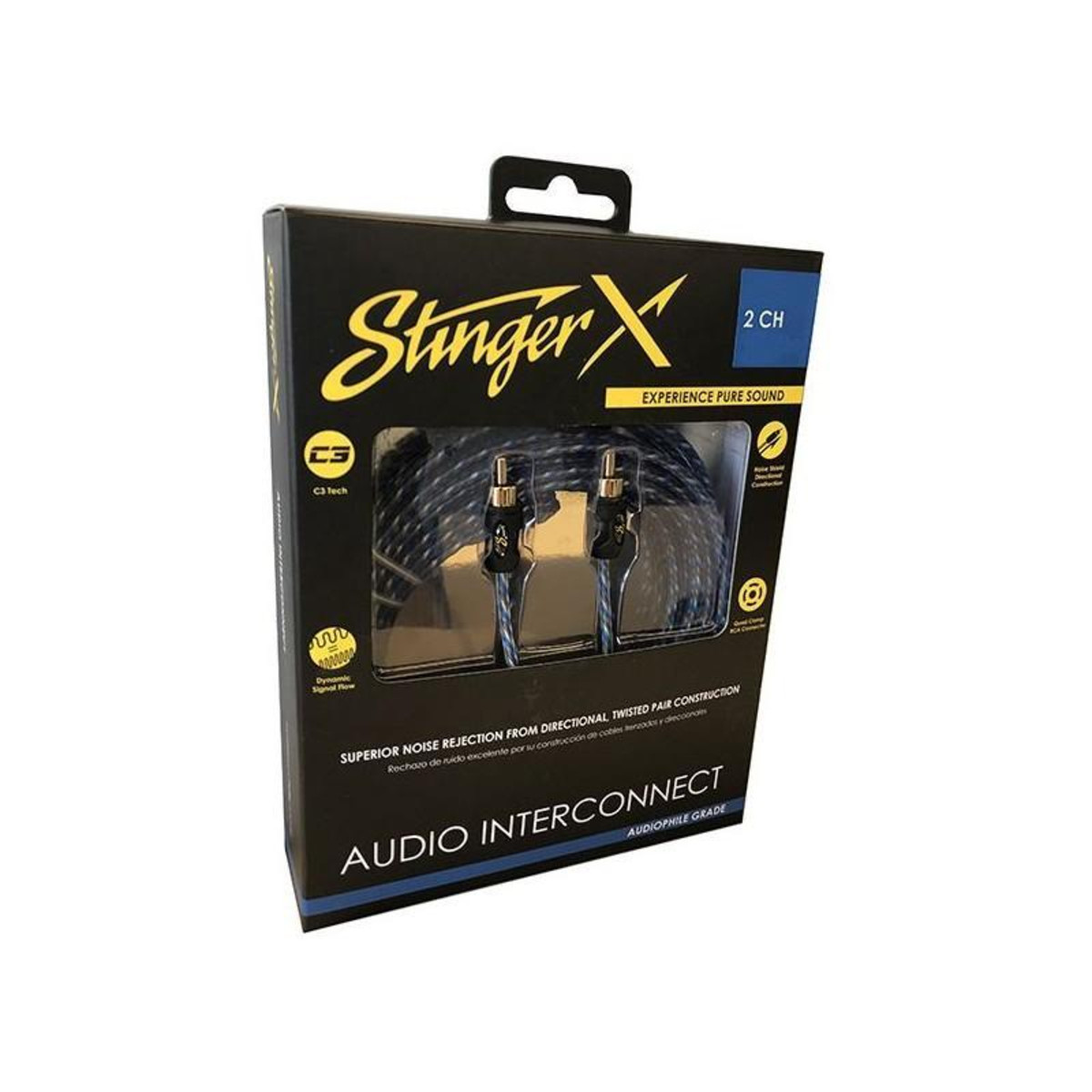 STINGER X1 SERIES 2 CHANNEL 6' PREMIUM DIRECTIONAL OFC COPPER RCA SIGNAL CABLE