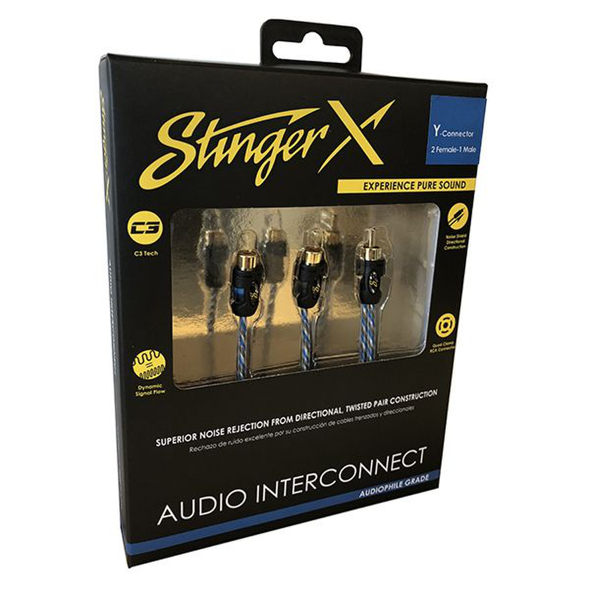 STINGER X1 SERIES 2 FEMALE 1 MALE Y PREMIUM DIRECTIONAL OFC COPPER RCA SIGNAL CABLE