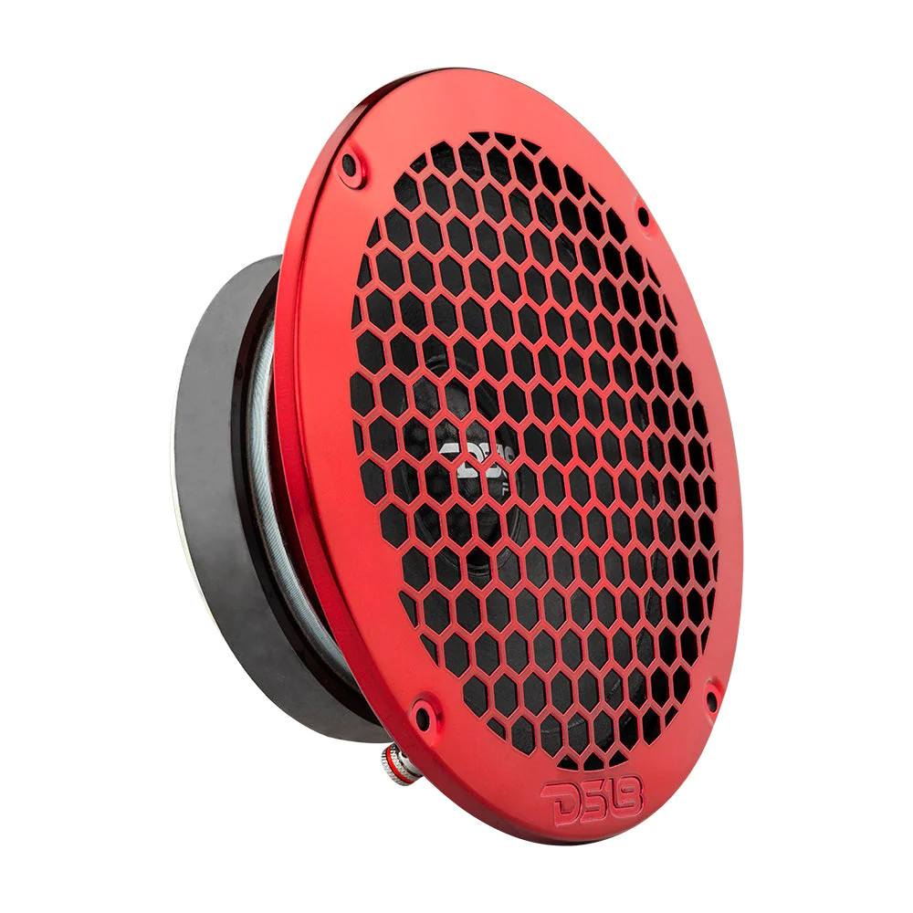 DS18 PRO 6.5" METAL SHALLOW SPEAKER GRILL - RED