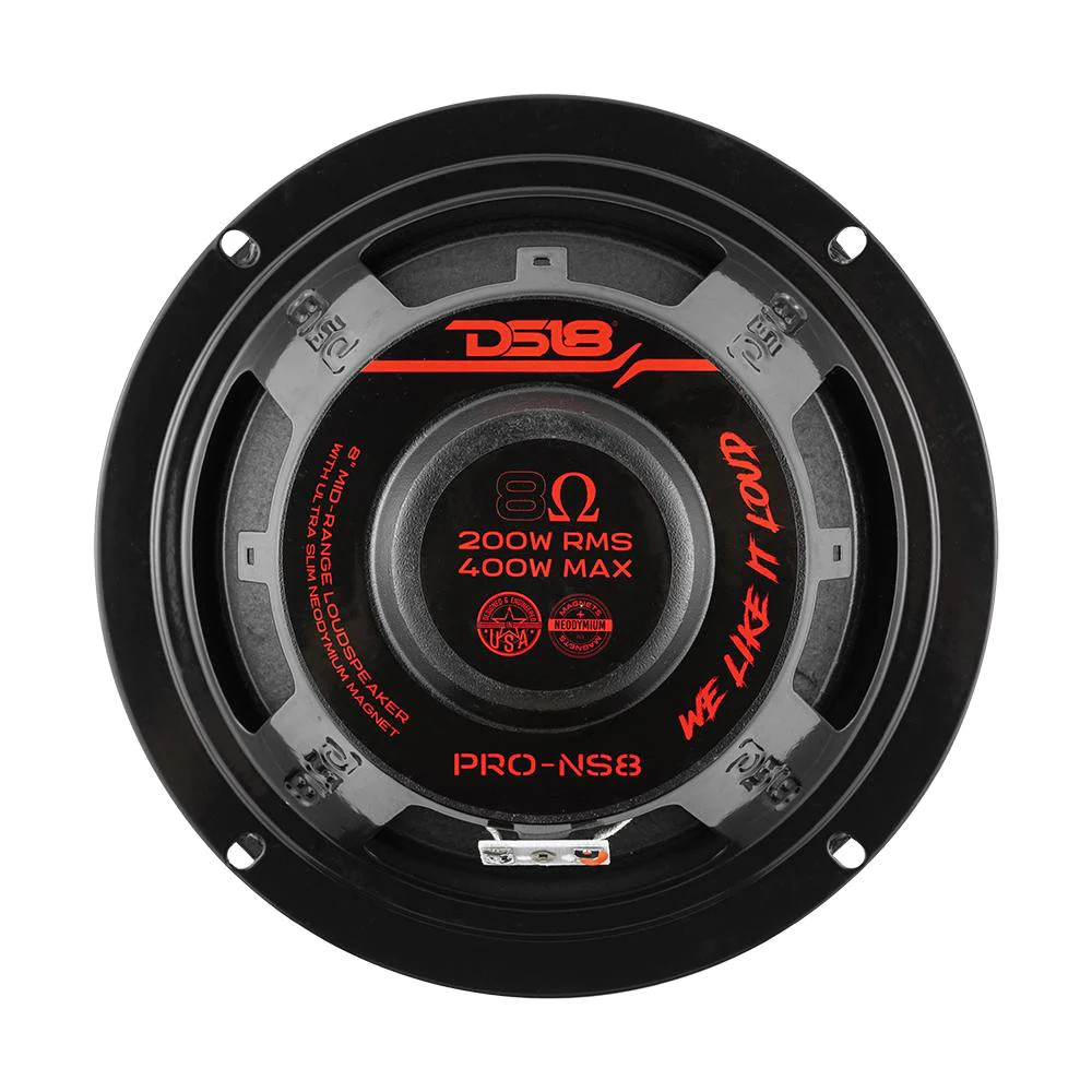 DS18 PRO 8" Shallow Neodymium Mid-Range Loudspeaker 8-Ohm