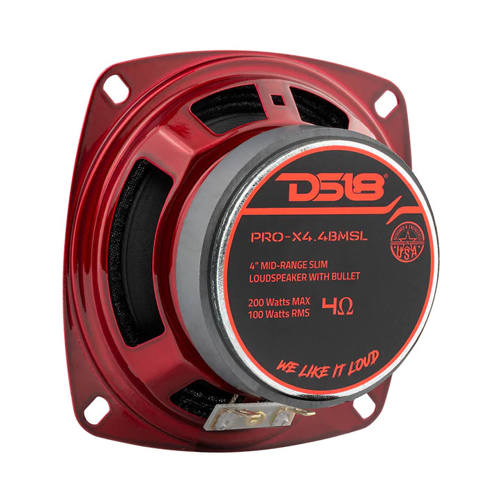 DS18 PRO-X 4" Shallow Mid-Range Loudspeaker with Bullet 4-Ohm