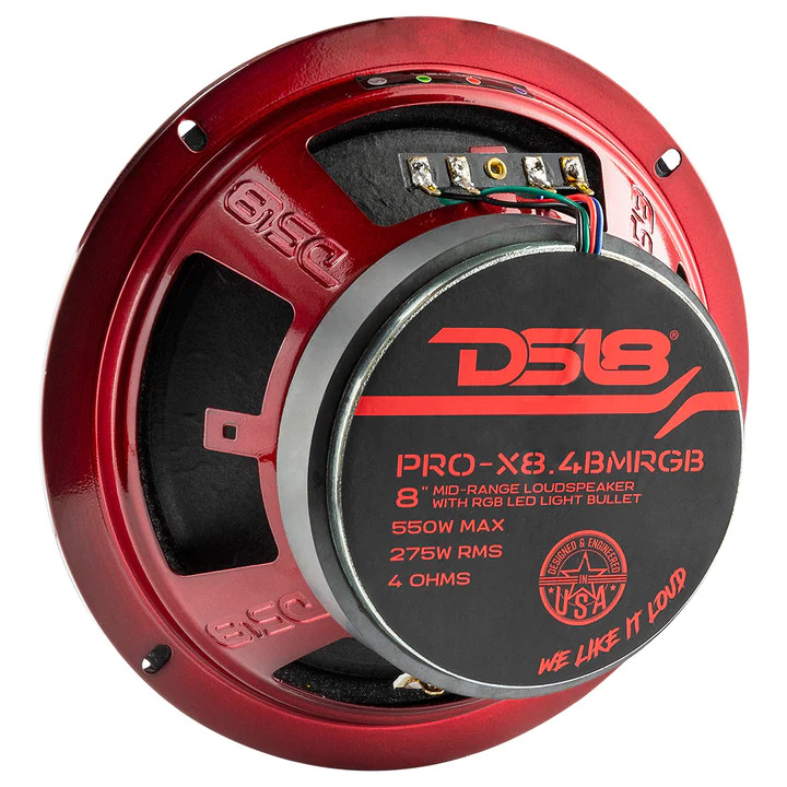 DS18 PRO 8" MIDRANGE LOUDSPEAKER WITH RGB LIGHT BULLET - 500W 4OHM