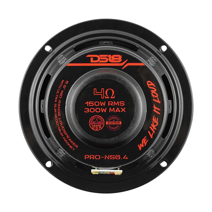 DS18 PRO 6.5" Shallow Neodymium Mid-Range Loudspeaker 4-Ohm