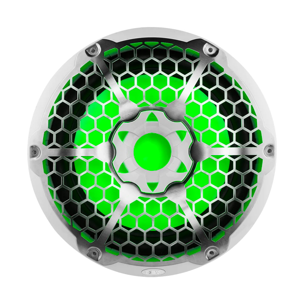 DS18 WHITE HYDRO 12" MARINE SUBWOOFER 700 WATTS SVC WITH STAINLESS GRILL & RGB LEDS BUILT IN