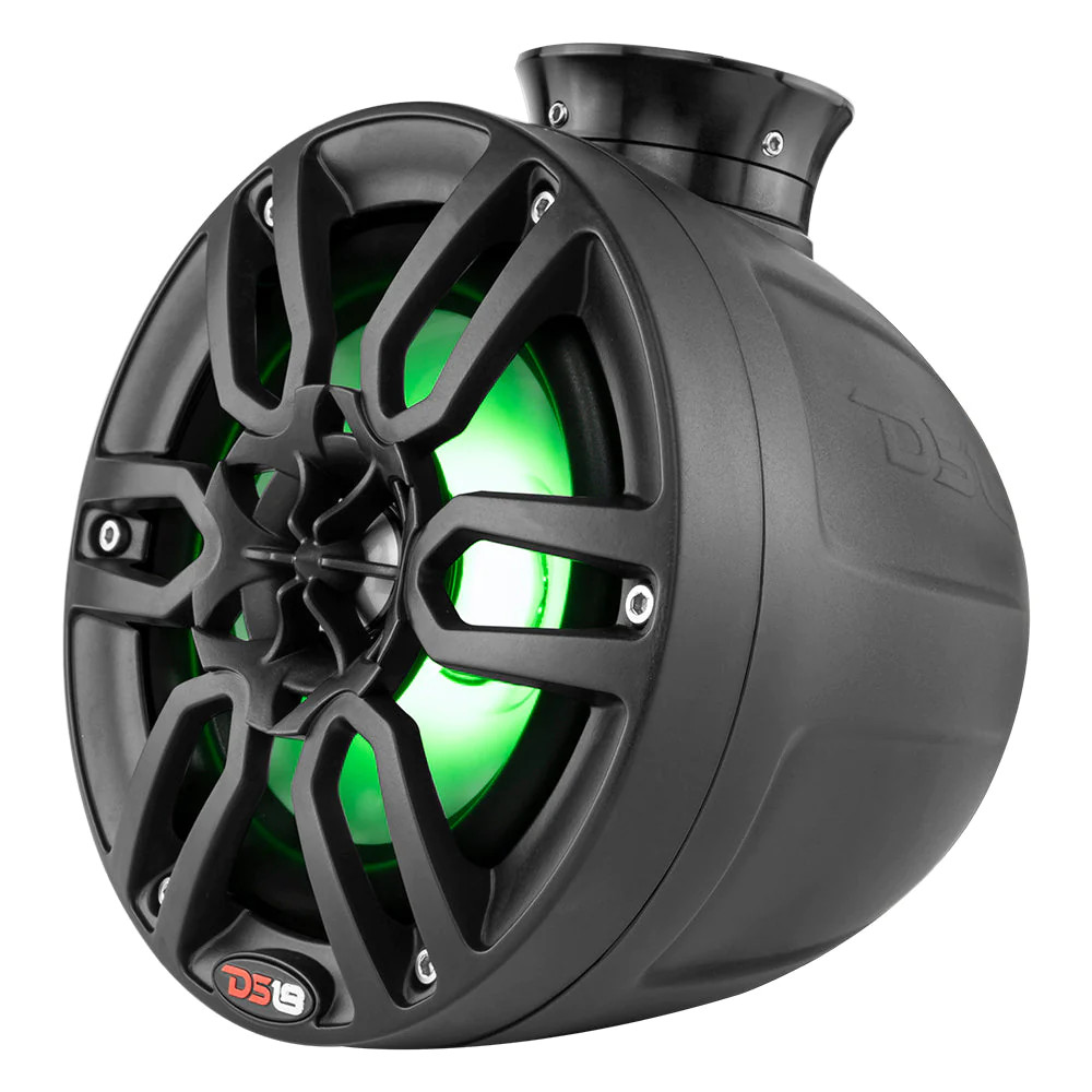 DS18 HYDRO ULTRA SLIM TOWER 6.5" POD SPEAKER W/ BUILT IN RGB LED LIGHTS - BLACK