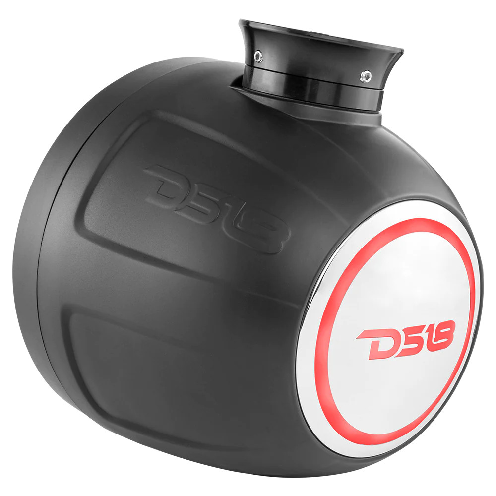 DS18 HYDRO ULTRA SLIM TOWER 6.5" POD SPEAKER W/ BUILT IN RGB LED LIGHTS - BLACK