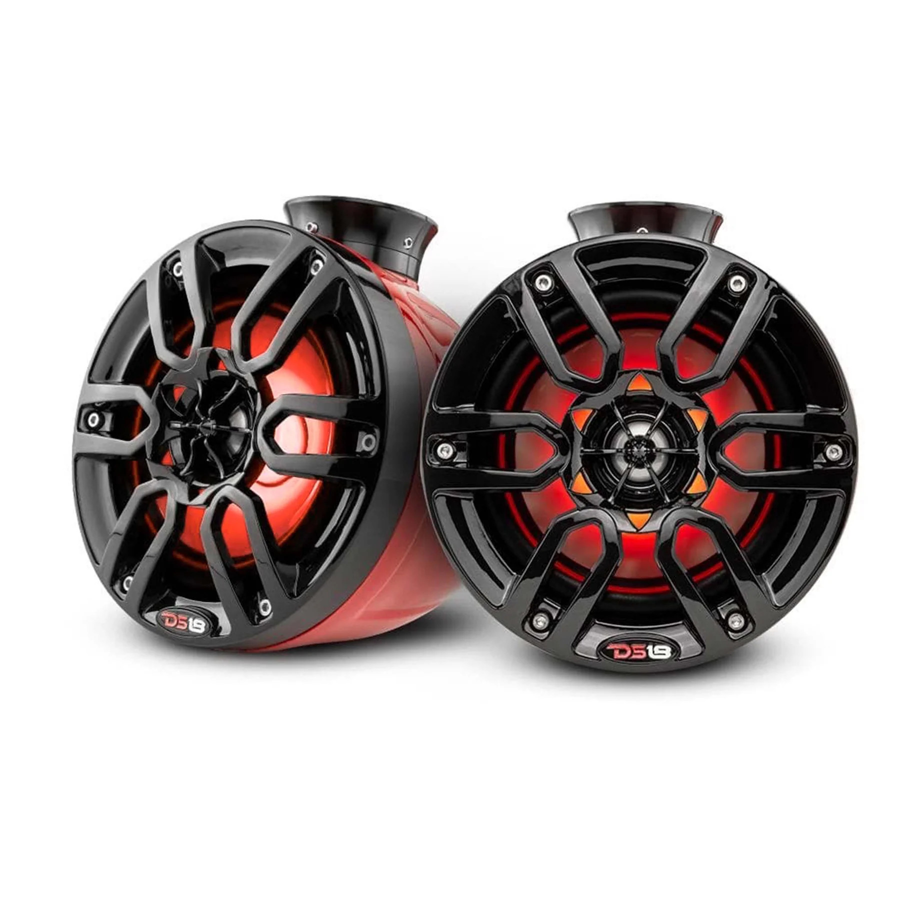 DS18 HYDRO ULTRA SLIM WAKEBOARD TOWER 6.5" SPEAKERS WITH INTEGRATED RGB LED LIGHTS 375W - RED