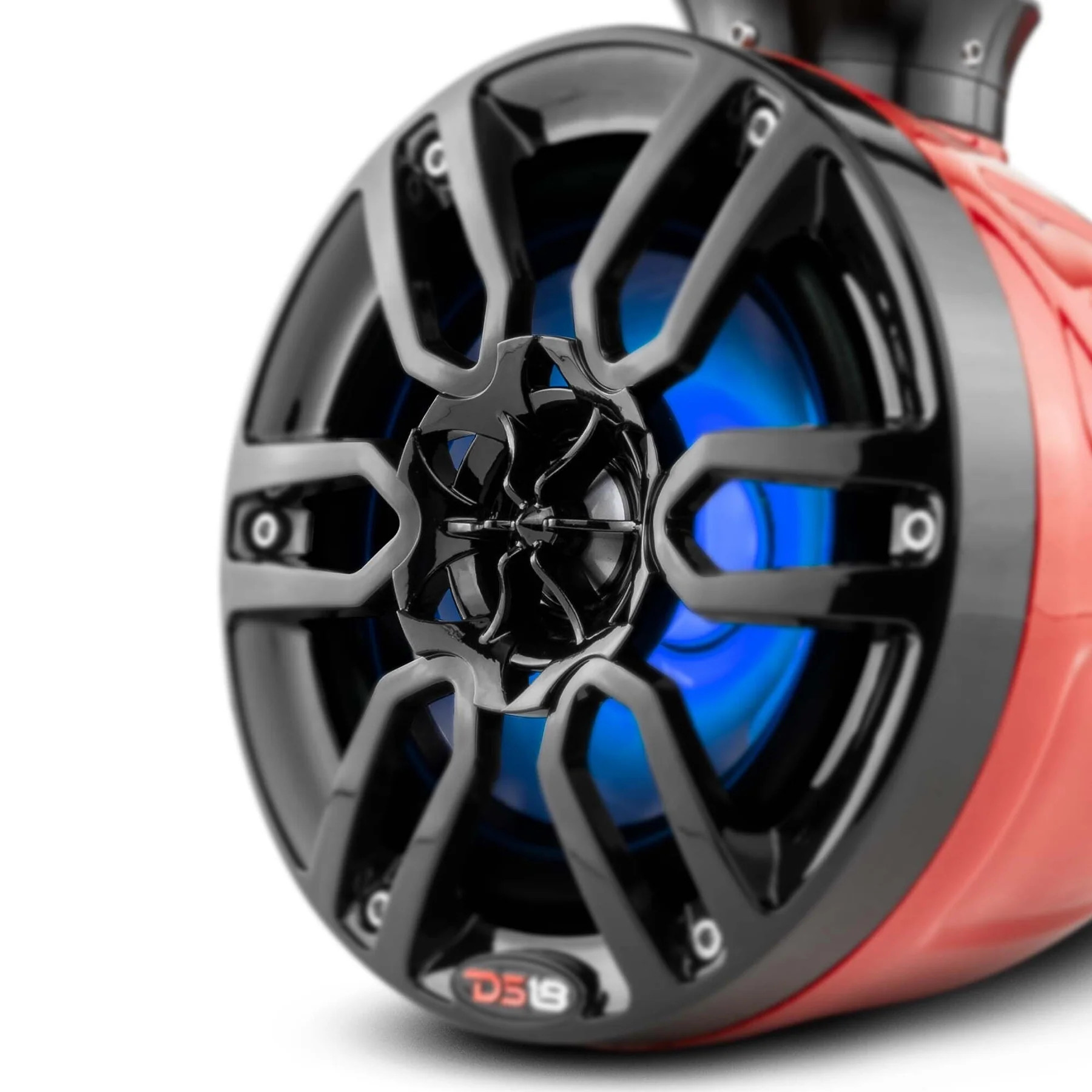 DS18 HYDRO ULTRA SLIM WAKEBOARD TOWER 6.5" SPEAKERS WITH INTEGRATED RGB LED LIGHTS 375W - RED
