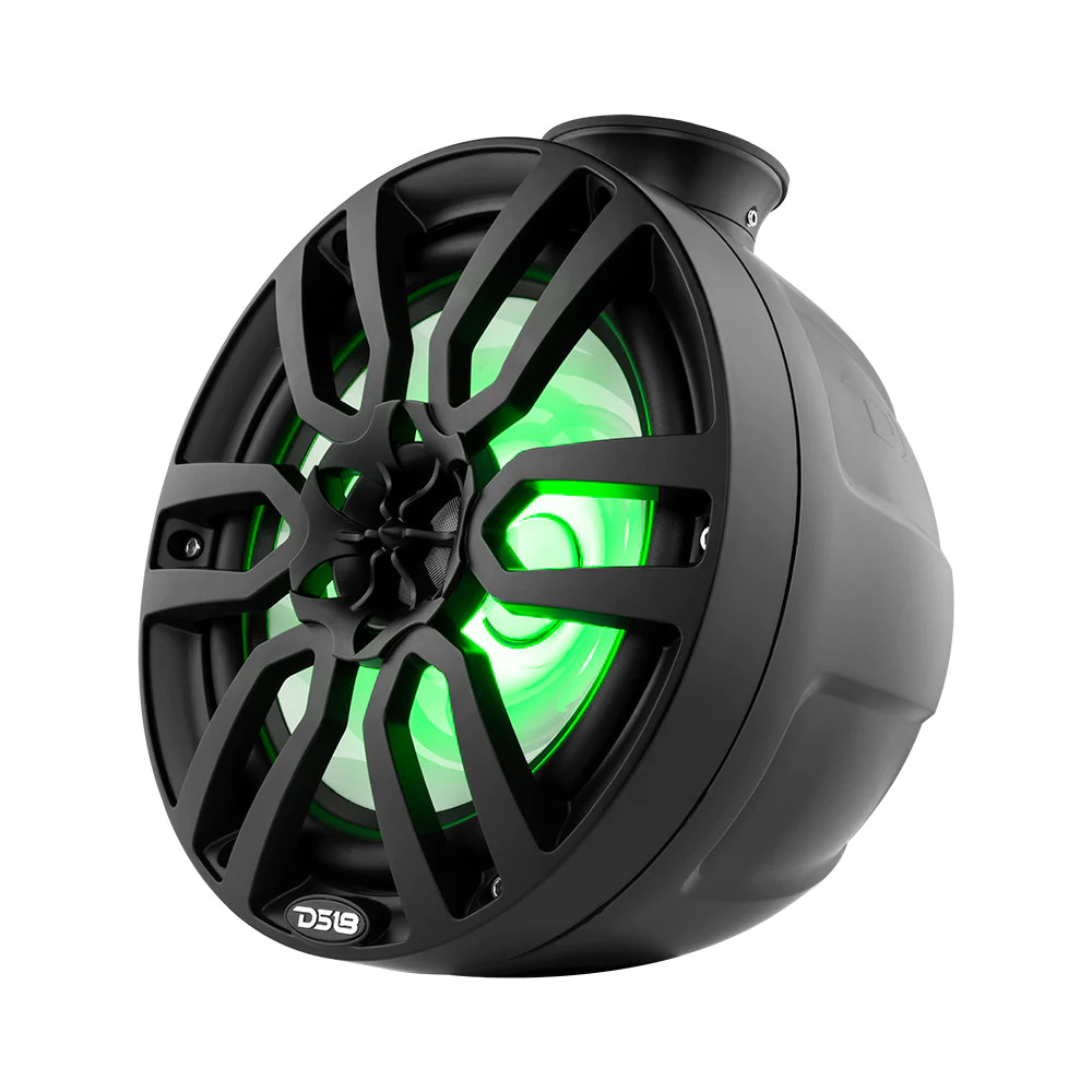HYDRO 8" ULTRA Slim Wakeboard Pod Tower Speaker with Integrated RGB LED Lights 375 Watts BLACK Pair