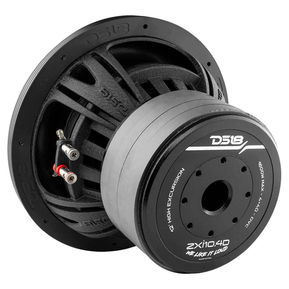 DS18 ZXI High Excursion 10" Subwoofer 1600W Watts Dvc 4-Ohm 4 Magnets