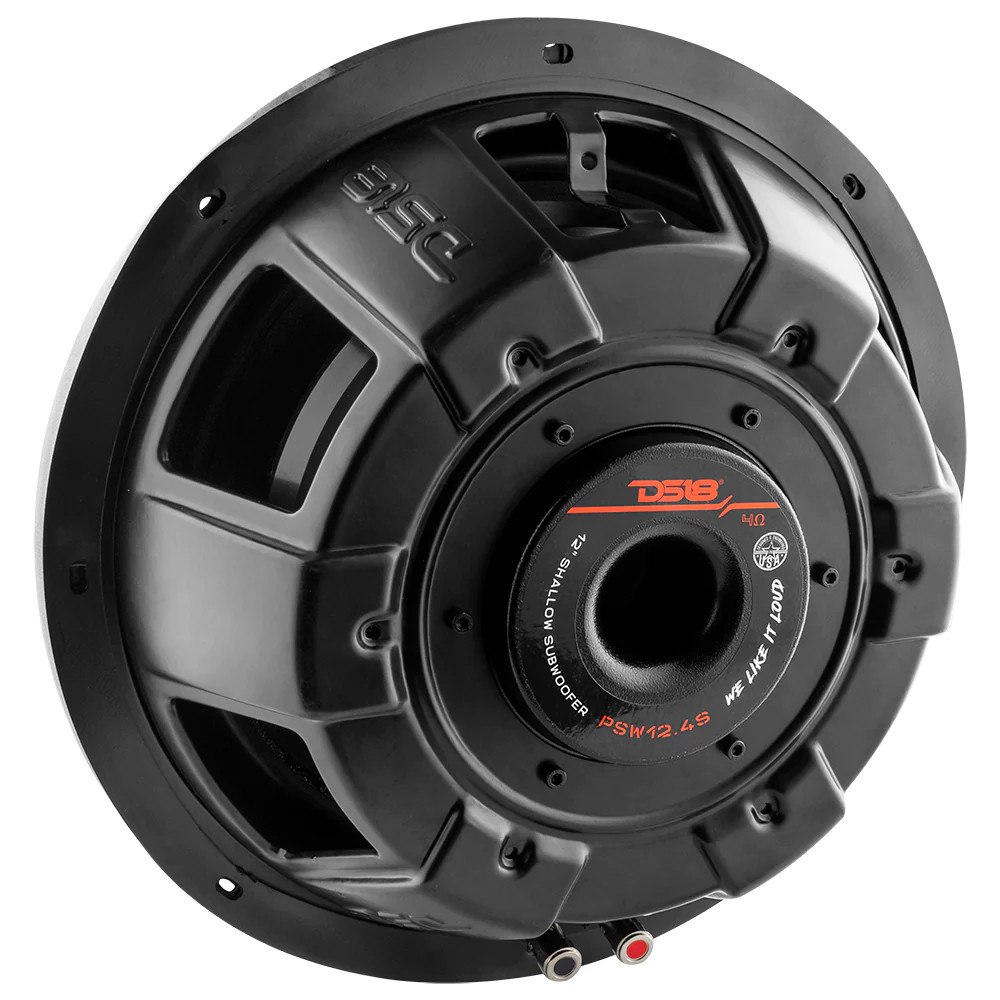 DS18 PSW12.4S 12" Water Resistant Shallow Subwoofer 1200 Watts 4 Ohm SVC