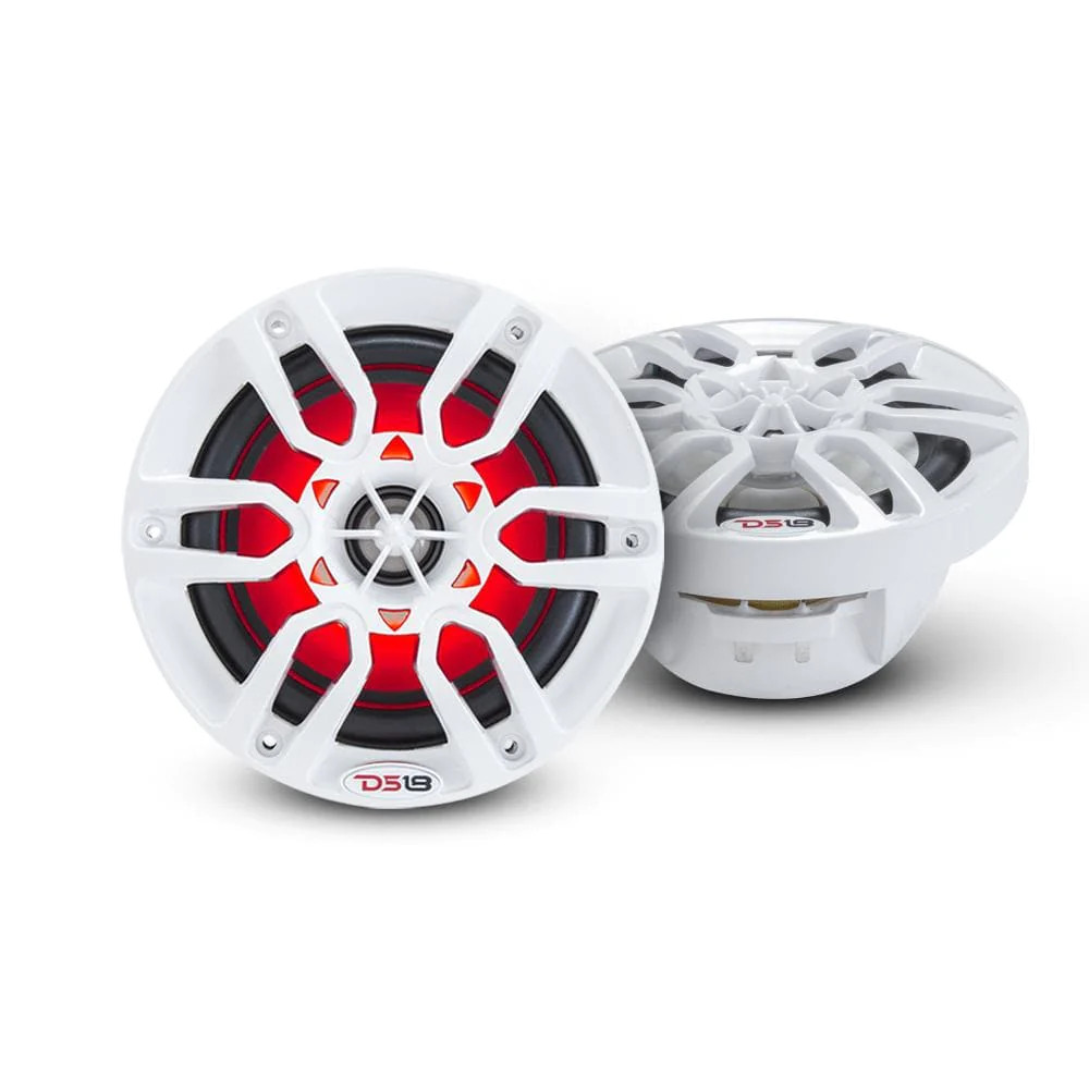 DS18 HYDRO MARINE / ATV / UTV COAXIAL 6' SPEAKERS W/ BUILT IN RGB LED LIGHTING