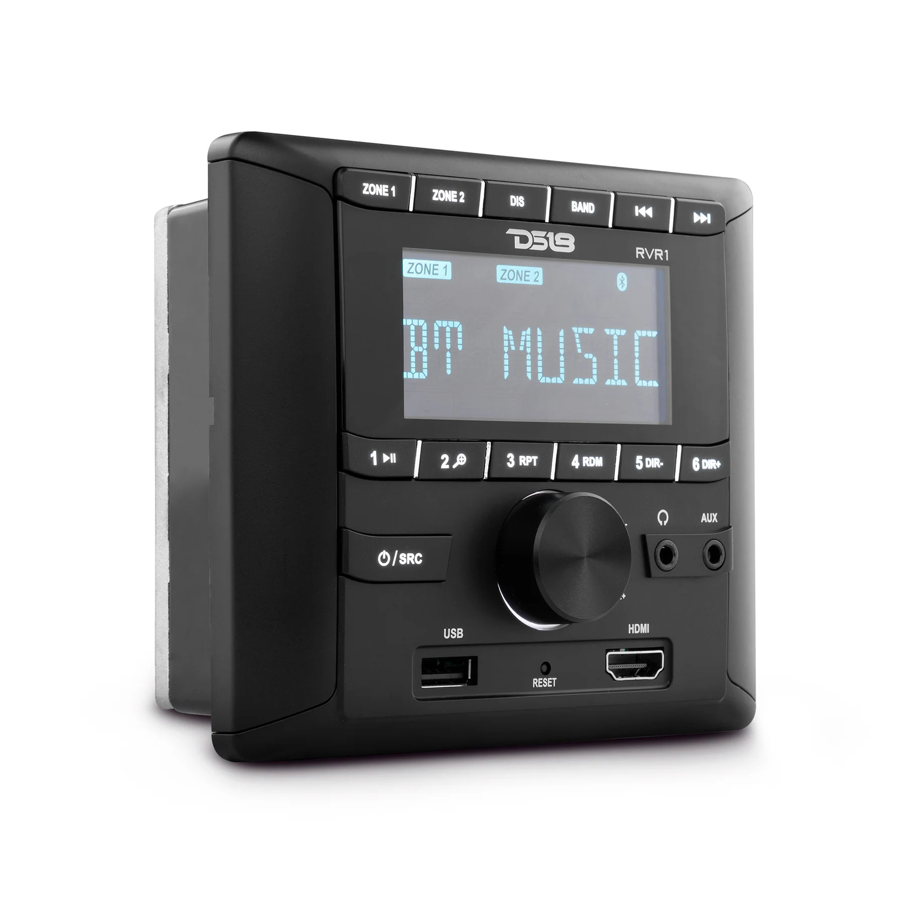 DS18 RECREATIONAL VEHICLE RECEIVER, LCD SCREEN, 2 ZONES, 4V OUTPUTS, HDMI, BLUETOOTH 5.0, AV INPUTS & OUTPUTS, 40W X 4