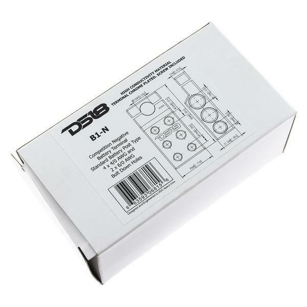 DS18 CHROME PLATED BATTERY STANDARD POST TYPE TERMINAL 4X 4/0GA AND 2X 6/0 GA BOLT ON HOLES - 1 POS X 1 NEG