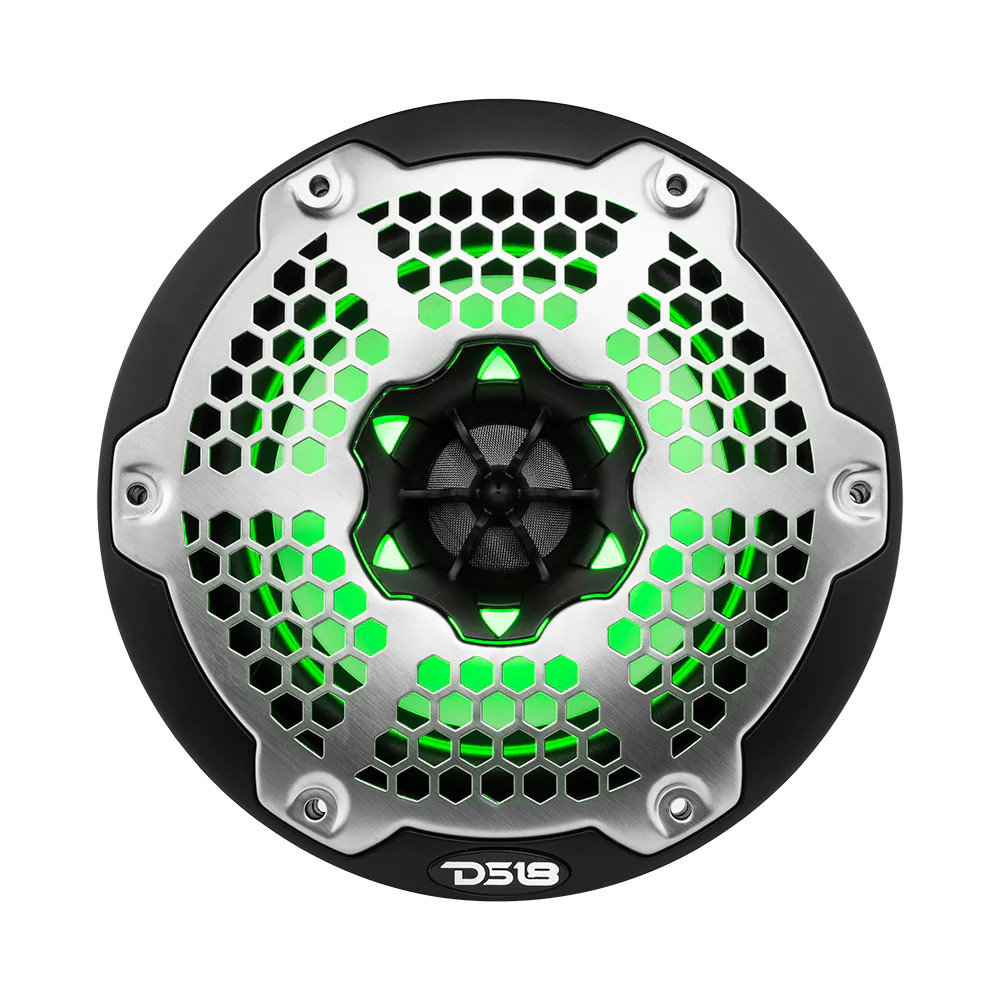 DS18 HYDRO 6.5" 2 WAY MARINE SPEAKER WITH BUILT IN RGB LED LIGHTING - BLACK