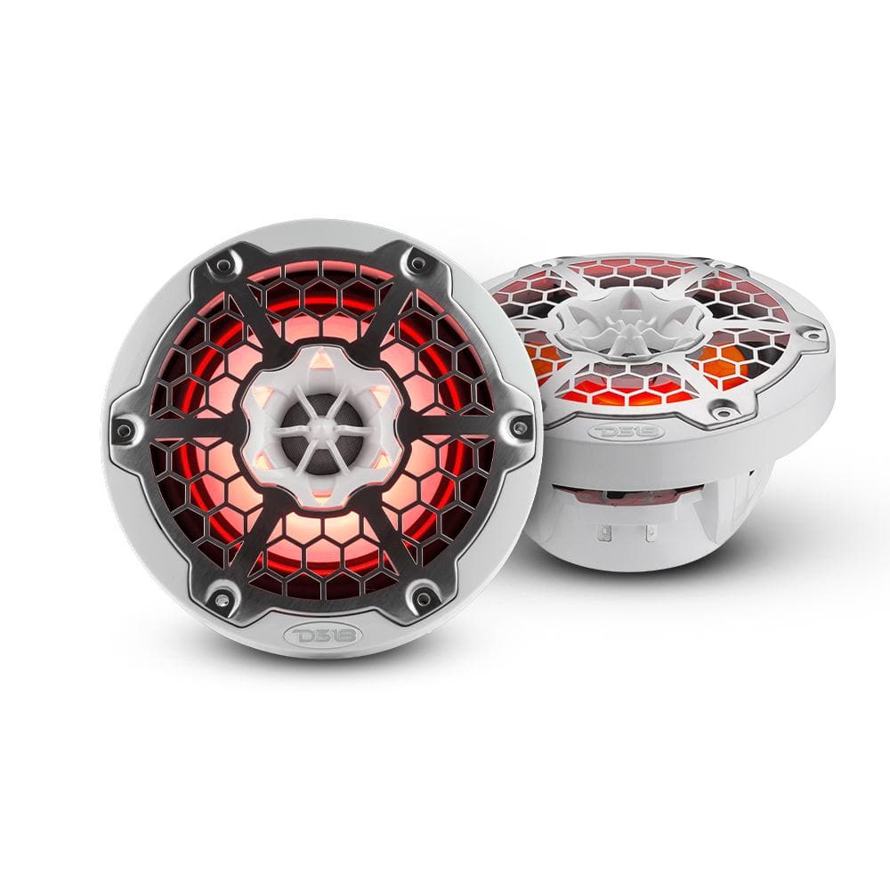 DS18 HYDRO 6.5" 2 WAY MARINE SPEAKER WITH BUILT IN RGB LED LIGHTING - WHITE