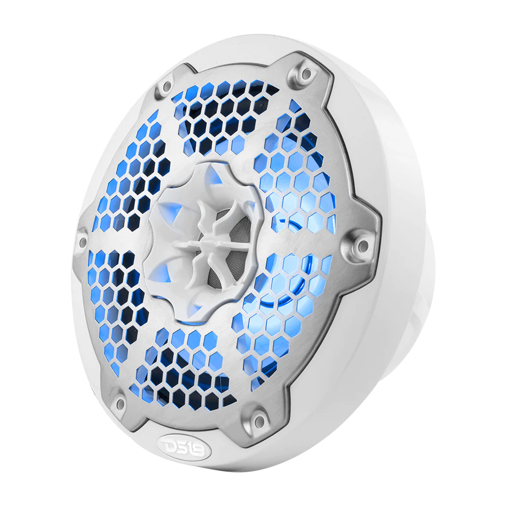 DS18 HYDRO 6.5" 2 WAY MARINE SPEAKER WITH BUILT IN RGB LED LIGHTING - WHITE