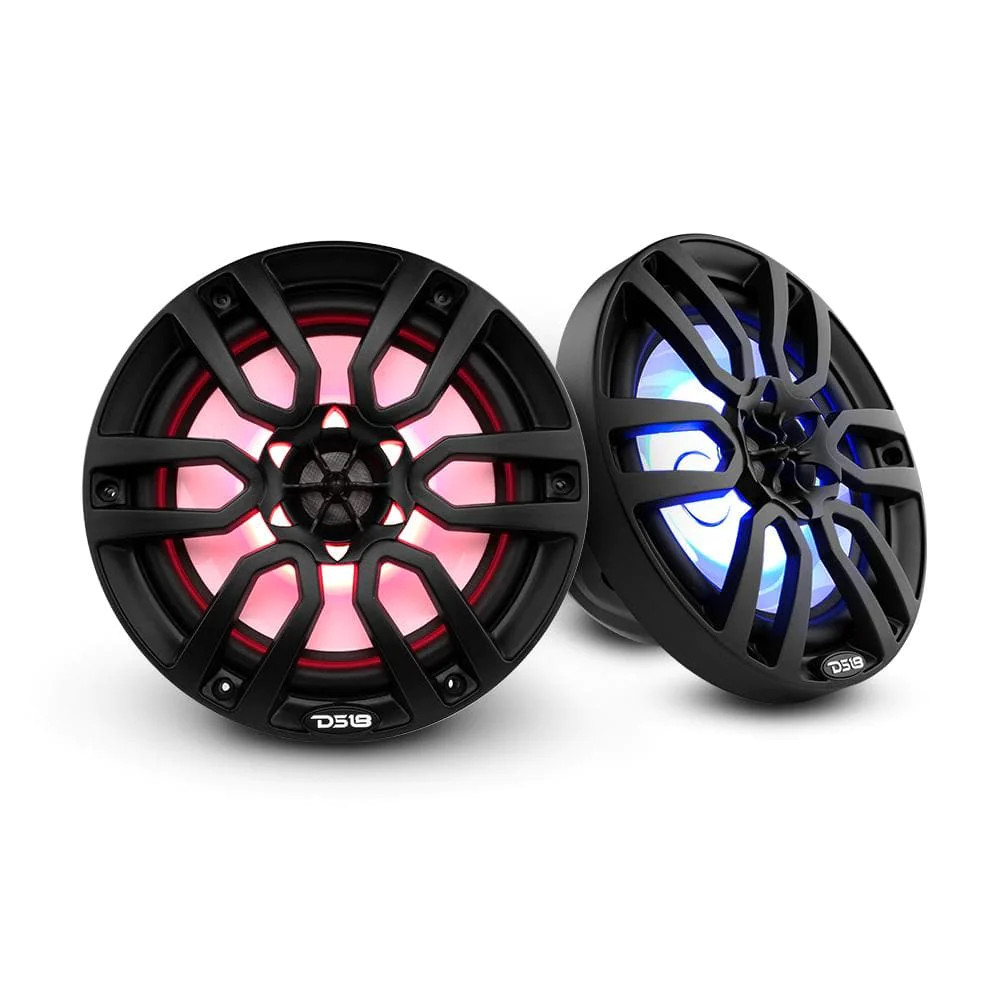 HYDRO 8" 2-Way Marine Speakers with Integrated RGB LED Lights 375Watts MATTE black