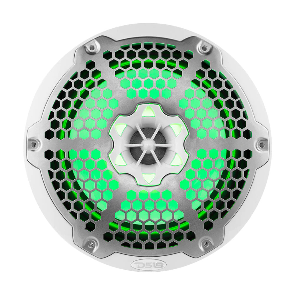DS18 HYDRO 8" 2 WAY MARINE SPEAKER WITH BUILT IN RGB LED LIGHTING - WHITE