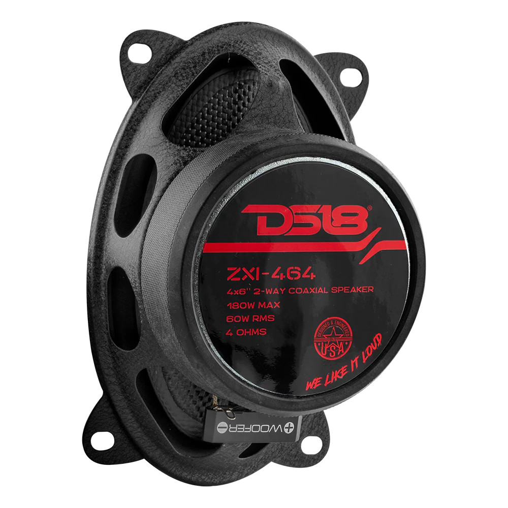 DS18 ZXI 4x6" 2-Way Coaxial Speakers with Kevlar Cone 180 Watts 4-Ohm