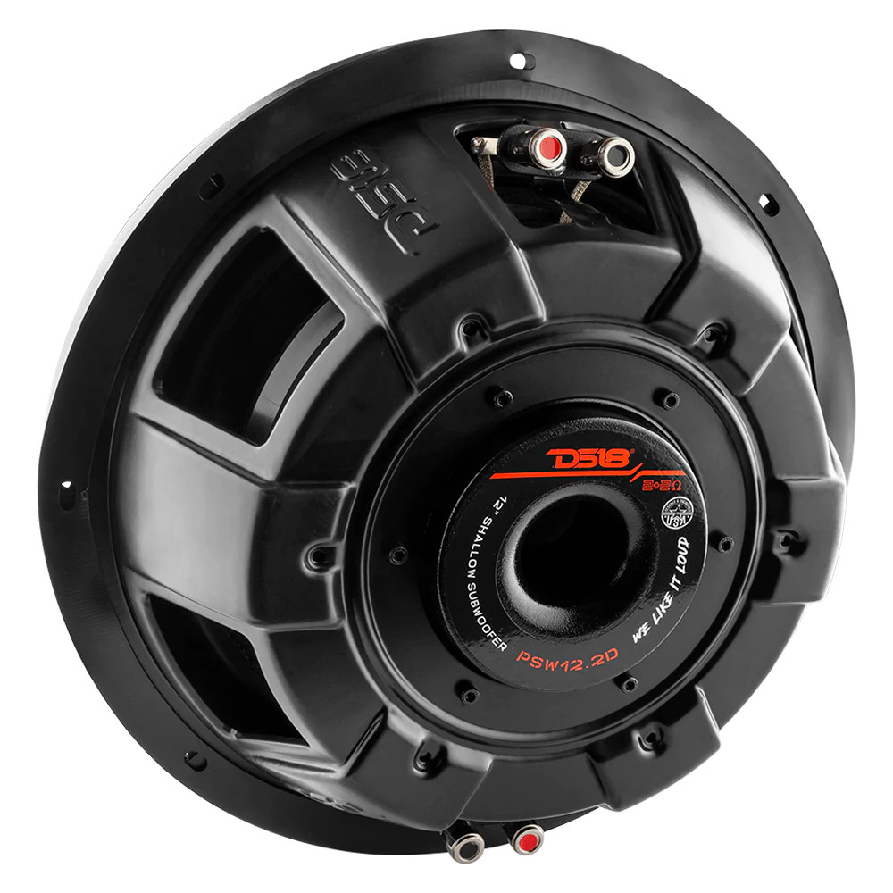 DS18 WATER RESISTANT 12" SHALLOW SUBWOOFER 600W RMS DUAL 2 OHM