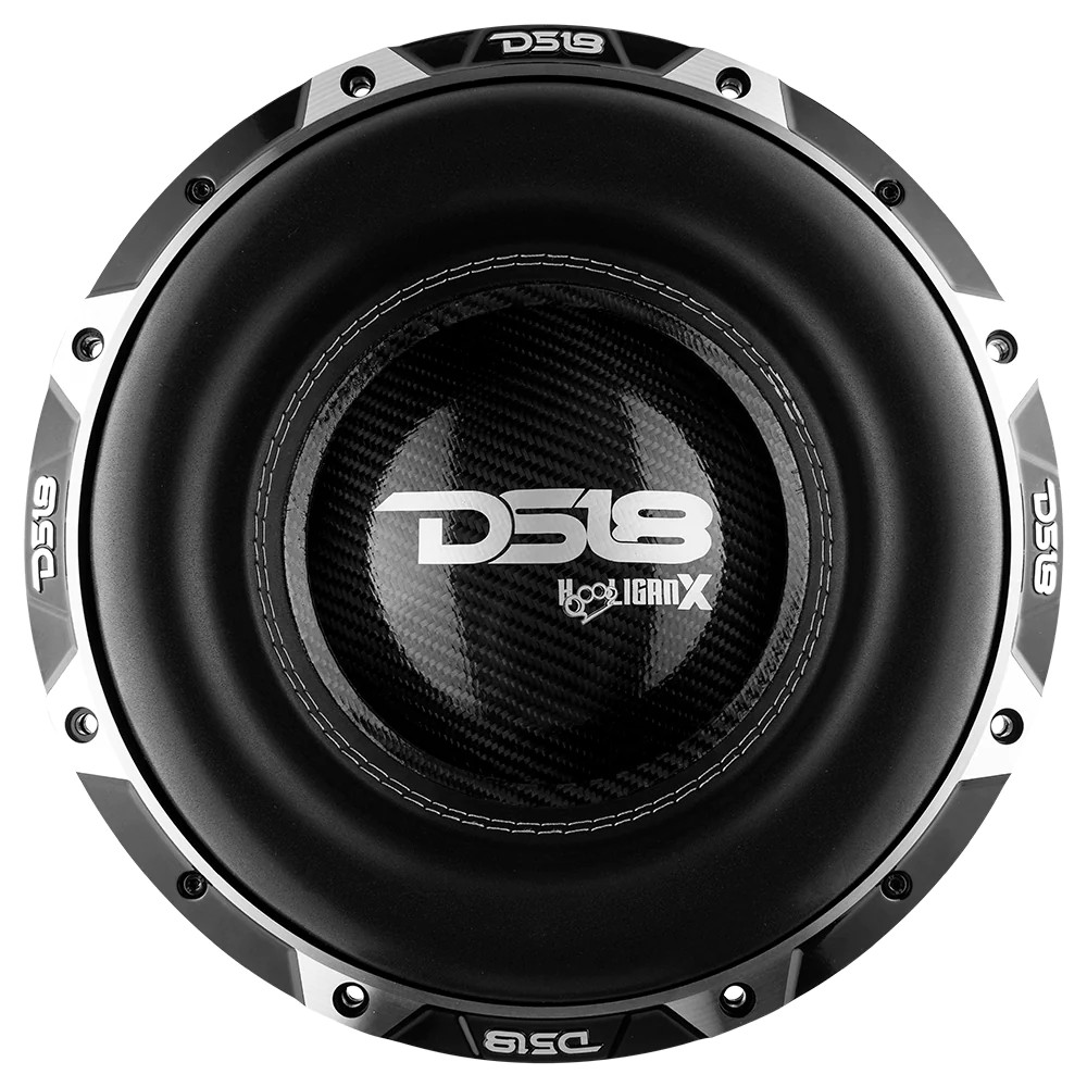 DS18 HOOLIGAN X Black Frame, High Excursion 12" Subwoofer 4000 Watts Rms 4" Dvc 4-Ohm DS18 HOOLIGAN X Black Frame, High Excursion 12" Subwoofer 4000 Watts Rms 4" Dvc 4-Ohm