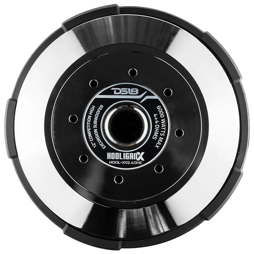 DS18 HOOLIGAN X Black Frame, High Excursion 12" Subwoofer 4000 Watts Rms 4" Dvc 4-Ohm DS18 HOOLIGAN X Black Frame, High Excursion 12" Subwoofer 4000 Watts Rms 4" Dvc 4-Ohm