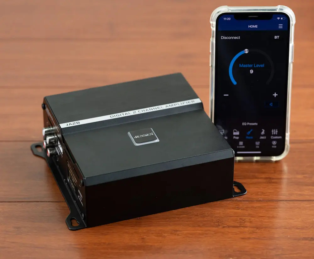 JENSEN 340 Watts Class D 2-Channel Amp with Bluetooth App Control