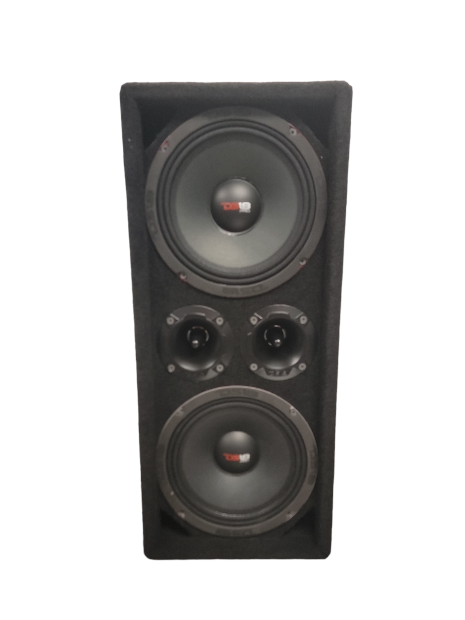 DS18 PRO AUDIO LOADED CHUCHERO PORTED ENCLOSURE WITH TWO PRO-X8M MIDRANGE LOUDSPEAKERS AND TWO PRO-TWX2 BULLET TWEETERS