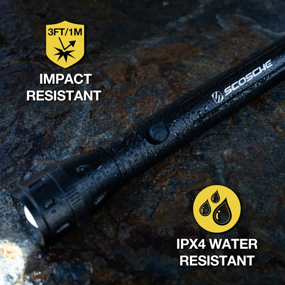 Scosche 120 Lumen Flashlight
ScoLight 120 Lumens Mini LED Water-Resistant Flashlight with Adjustable Beam