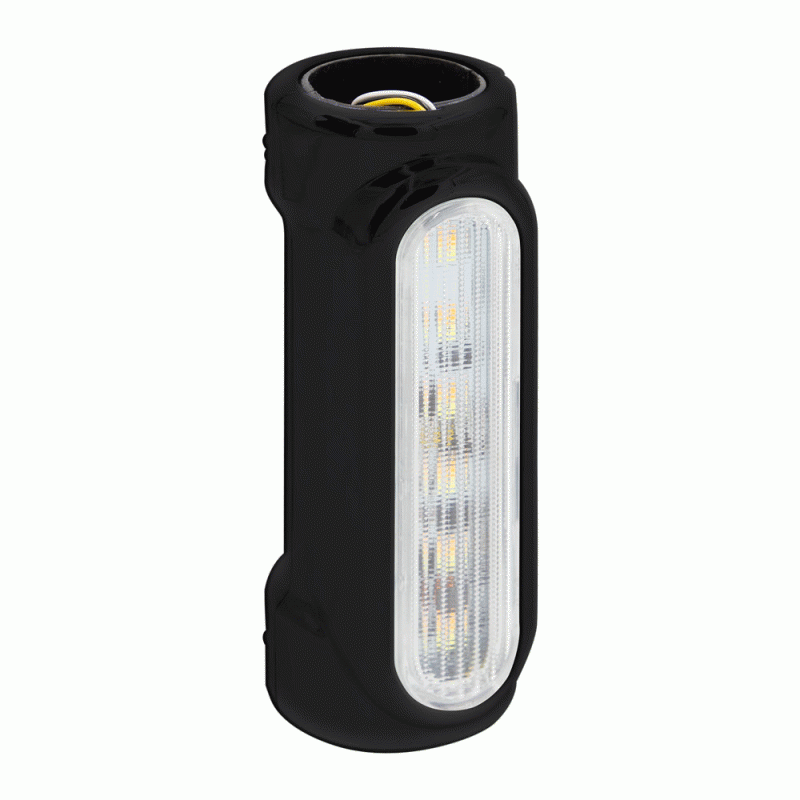 Amber/White Highway Bar Switchback Lights with Black Housing