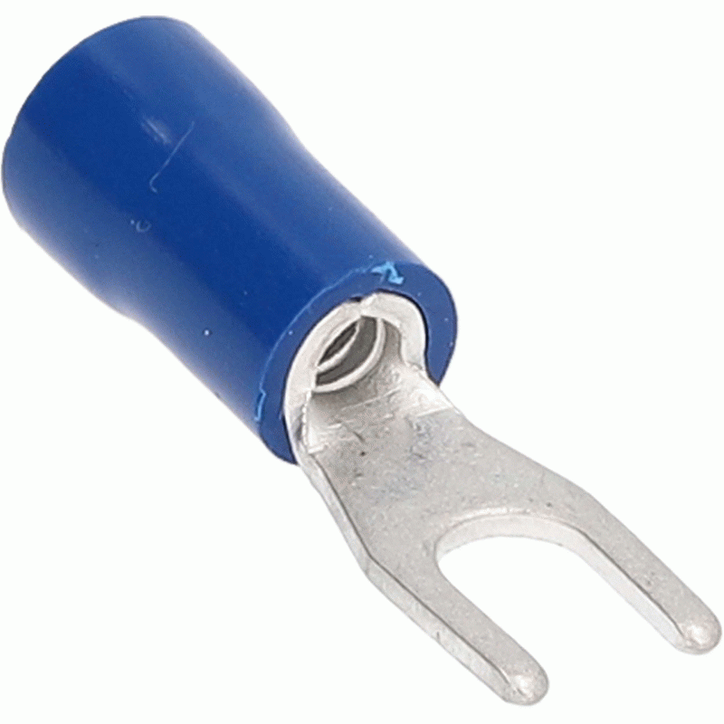 Blue Vinyl Spade Terminal 16-14 Gauge #8 Package of 100