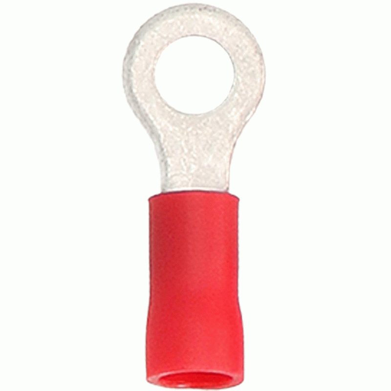 Red Vinyl Ring Terminal 22-18 Gauge #8 - Package of 100