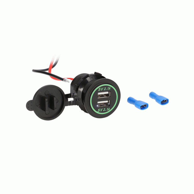 DUAL USB 4.2A GREEN LED