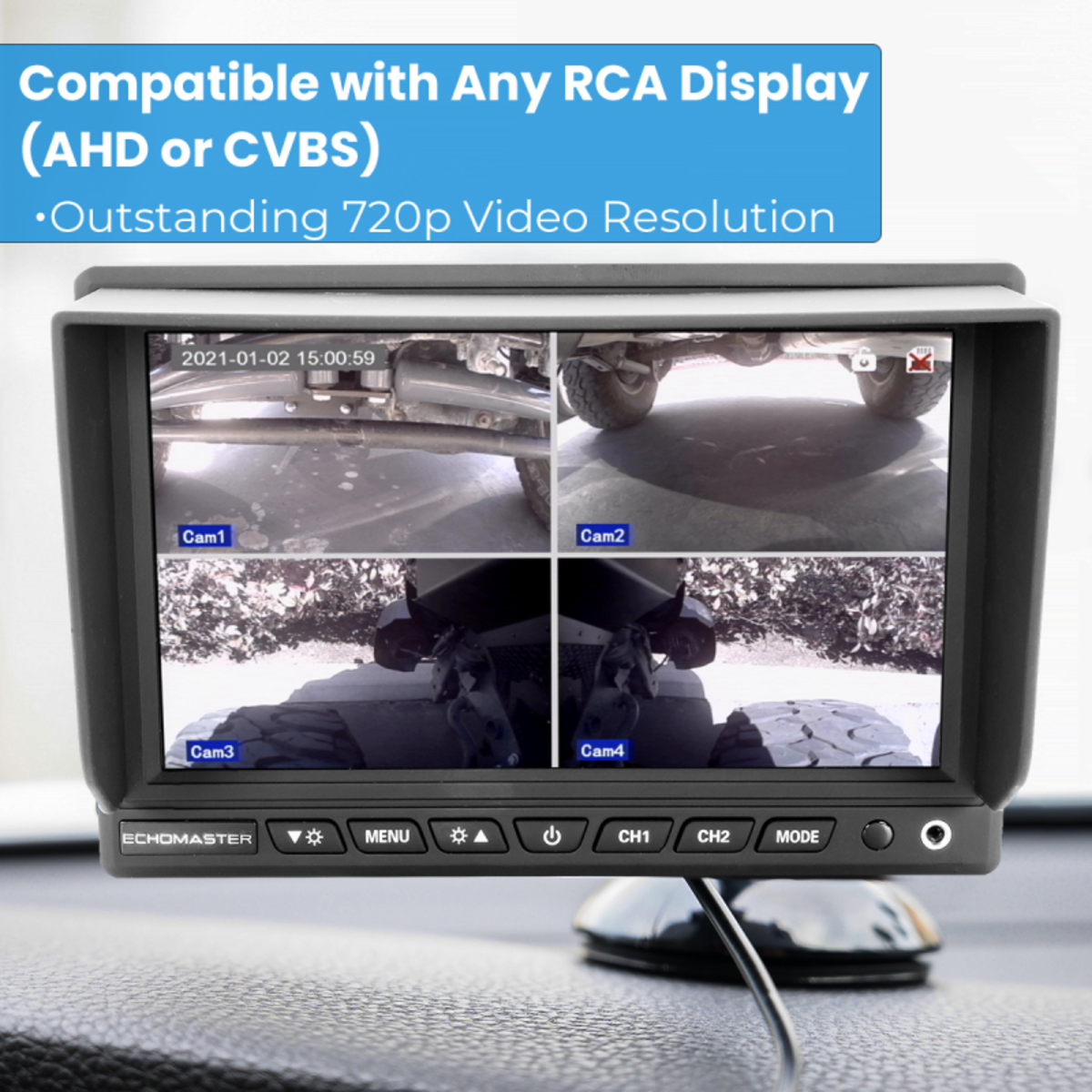 ECHOMASTER TERRAINVIEW UNDERBODY UNIVERSAL 4-CAMERA KIT WITH DVR ECHOMASTER TERRAINVIEW UNDERBODY UNIVERSAL 4-CAMERA KIT WITH DVR