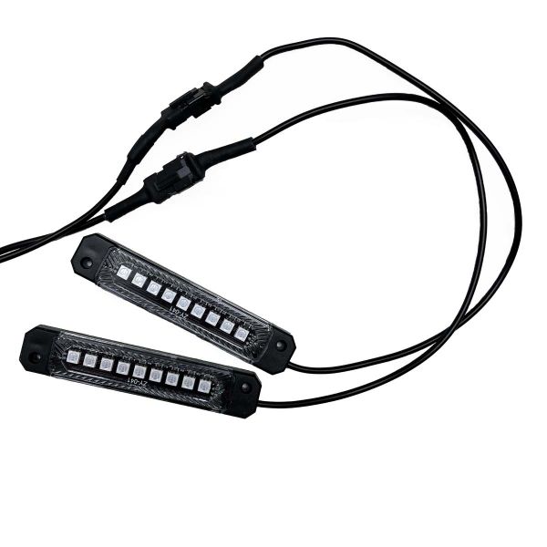 RACESPORT WHITE 72-LED Super-Bright 8-Pod LED Bed Rail Lighting Complete System