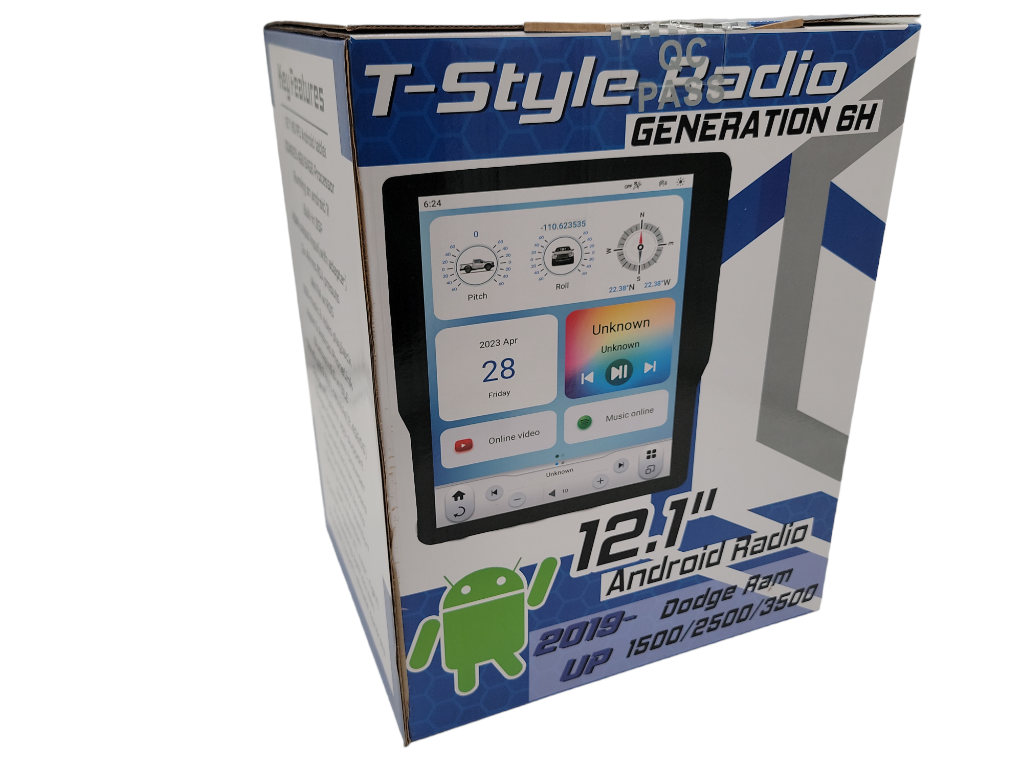 LINKSWELL GEN VI T-Style Dodge RAM Pickup 12.1" 2K HD Screen, Radio/Tablet w/Qualcomm Octacore, 2019-2024 Dodge Ram w/5" or 8" MonitorAndroid 11.0 w/HDMI Out, Optional HDMIIn Module Available