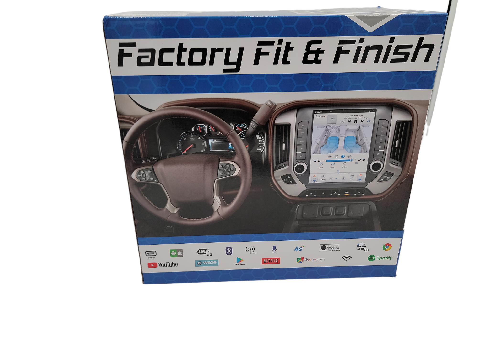 LINKSWELL GEN VI T-Style Chevrolet/GMC
Pickup 12.1" 2K HD Screen, Radio/Tablet w/Qualcomm Octacore, 2014-2018 Chev Silverado/GMC Sierra 1500, 2014-2019 Chev Silverado/GMC Sierra 2500 & 3500 w/HDMI Out, *Optional HDMI In Module Available