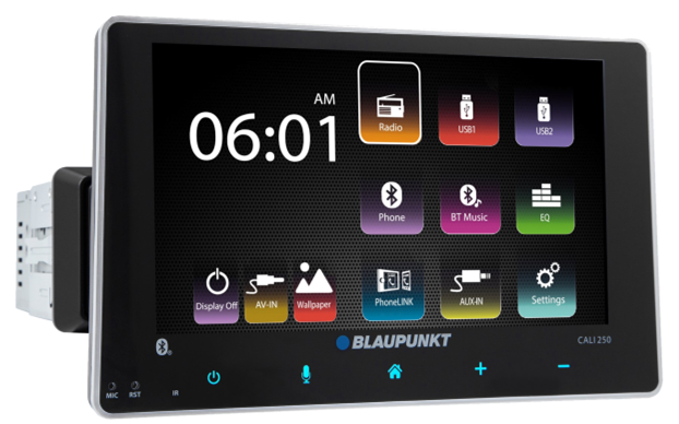BLAUPUNKT 7" FLOATING DISPLAY MULTI-MEDIA 1 DIN CHASSIS, AUTO LINK MIRRORING, SLIM OS, BLUETOOTH, 2X USB, AM/FM, 10 BAND EQ, 5 PRE AMP OUTPUTS