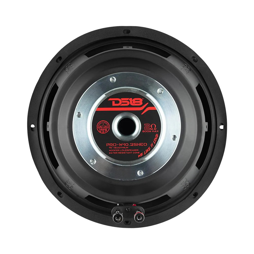 DS18 PRO 10" WATER RESISTANT CONE NEODYNIUM WOOFER 2 OHM VOICE COIL