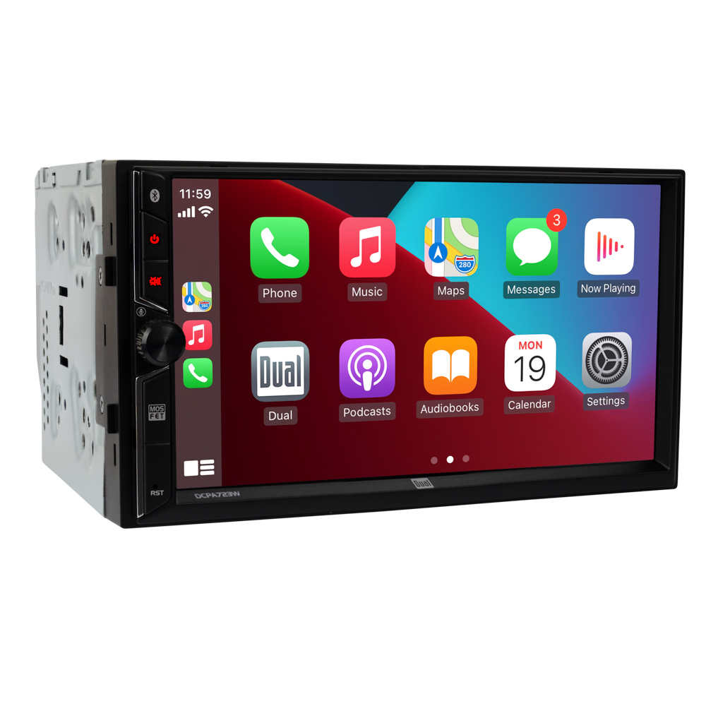 DUAL 7" DOUBLE DIN WIRELESS APPLE CARPLAY & ANDROID AUTO RECEIVER