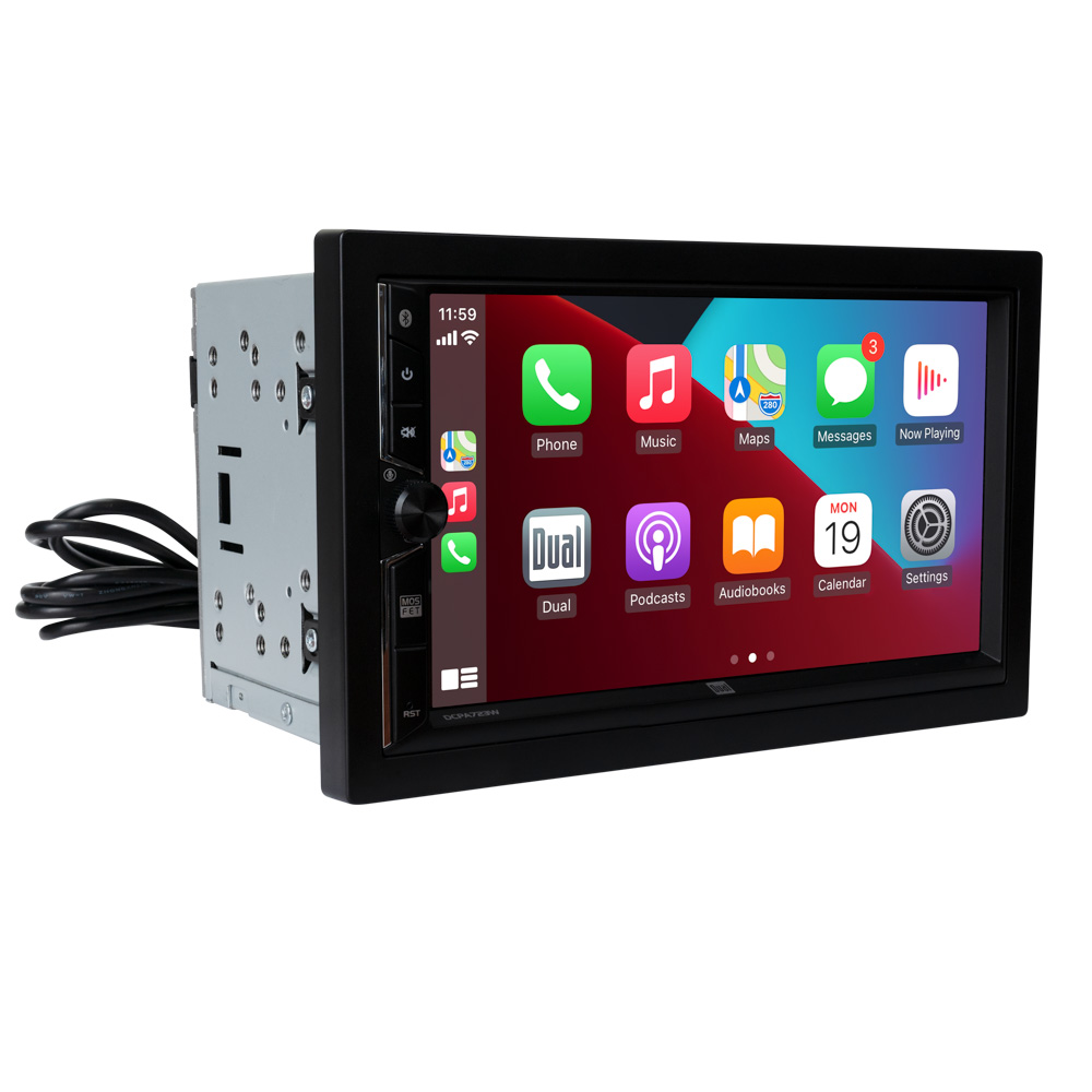 DUAL 7" DOUBLE DIN WIRELESS APPLE CARPLAY & ANDROID AUTO RECEIVER