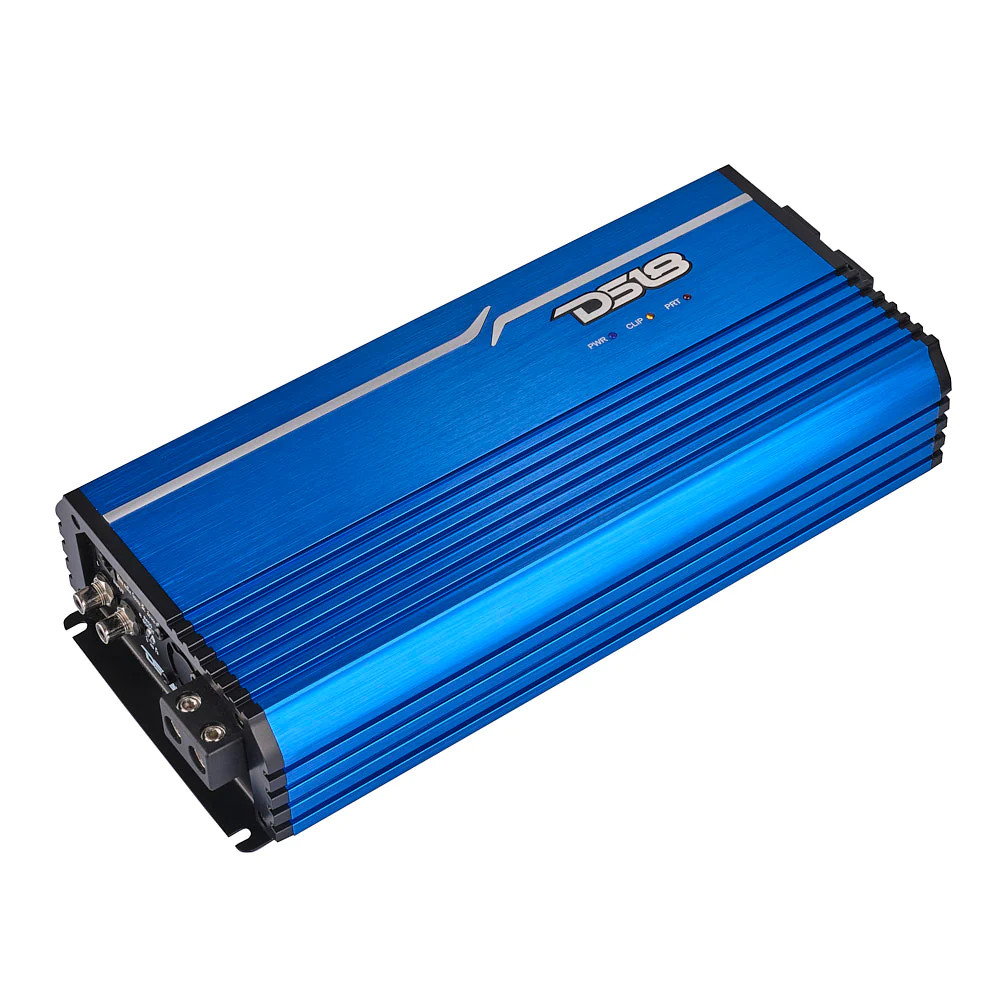 DS18 FRP Compact Full-Range Class D 1-Channel Amplifier 5,000 Watts Rms @ 1-Ohm - BLUE