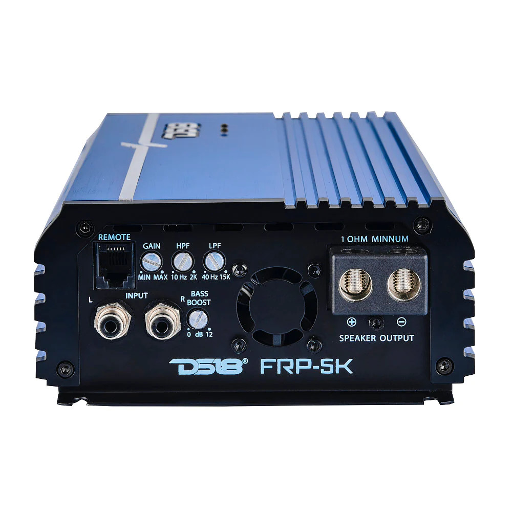 DS18 FRP Compact Full-Range Class D 1-Channel Amplifier 5,000 Watts Rms @ 1-Ohm - BLUE