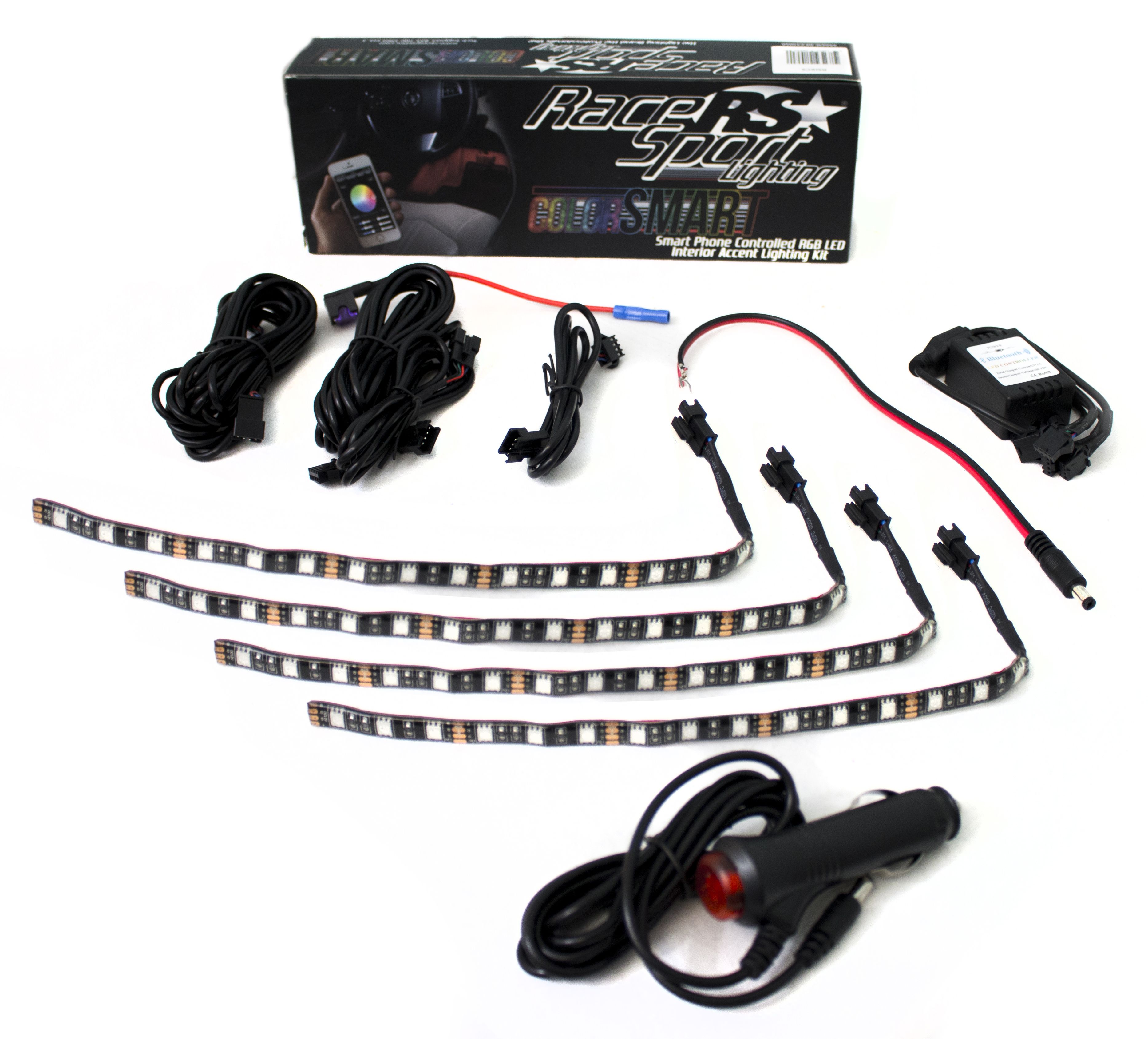 RACESPORT LED Interior RGB Multi-Color Accent Kit ColorSMART Smartphone Controlled with millions of colors and patterns