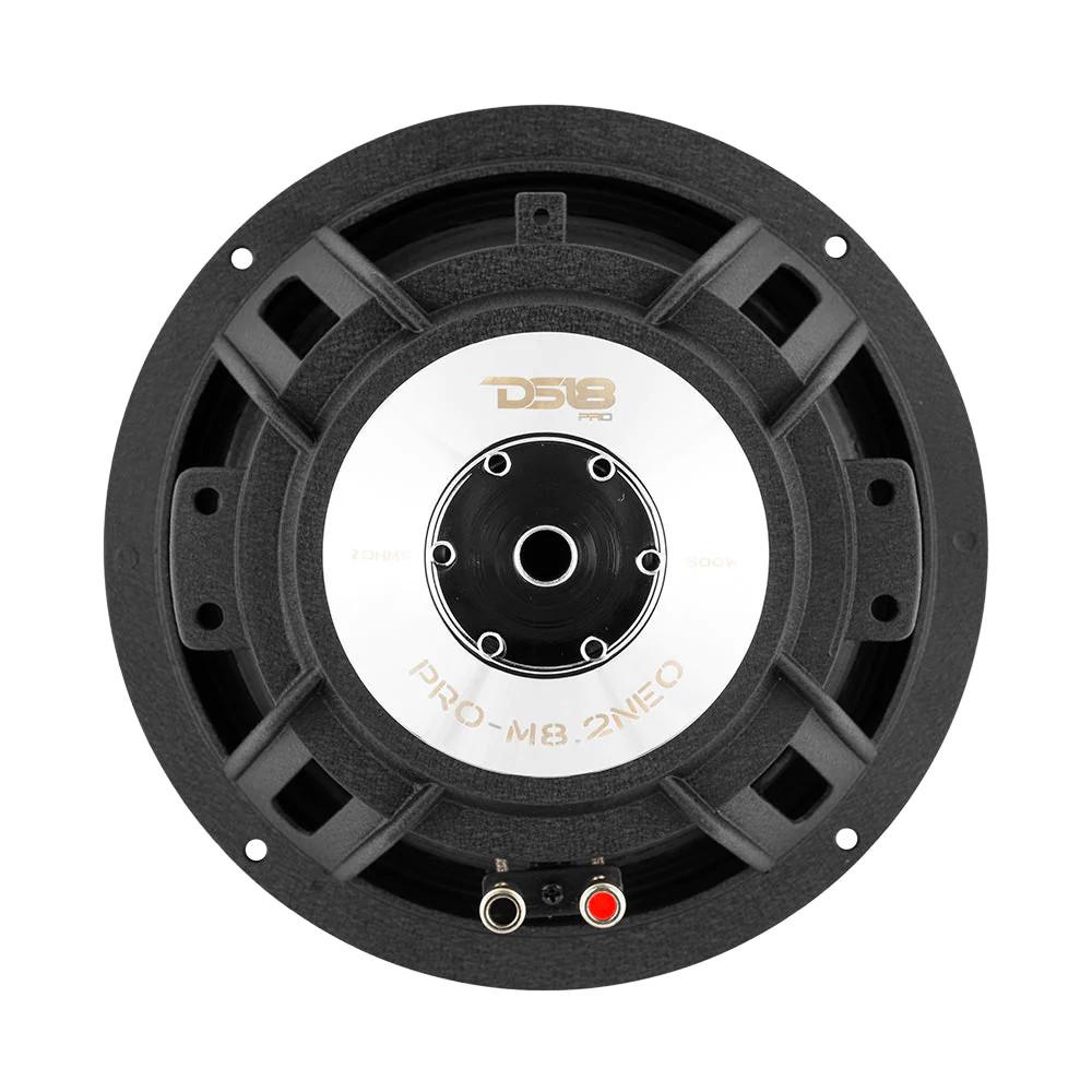 DS18 PRO 8" MID RANGE LOUDSPEAKER 2 OHM NEO MAGNET WITH WATER RESISTANCE FIBERGLASS CONE