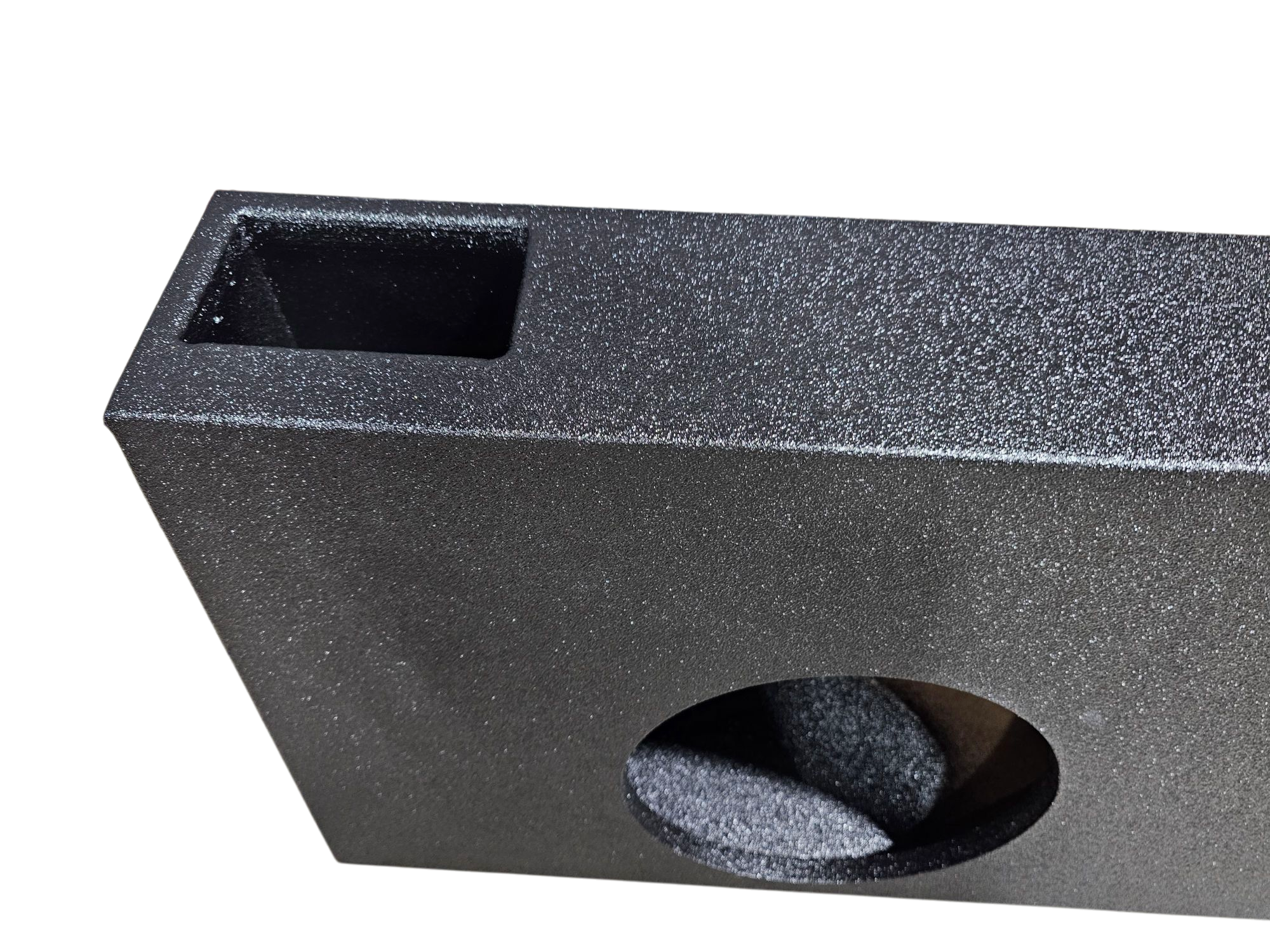 BASSMAXX UNIVERSAL POLY COATED WEDGE RECTANGLE BOX DUAL 10" PORTED