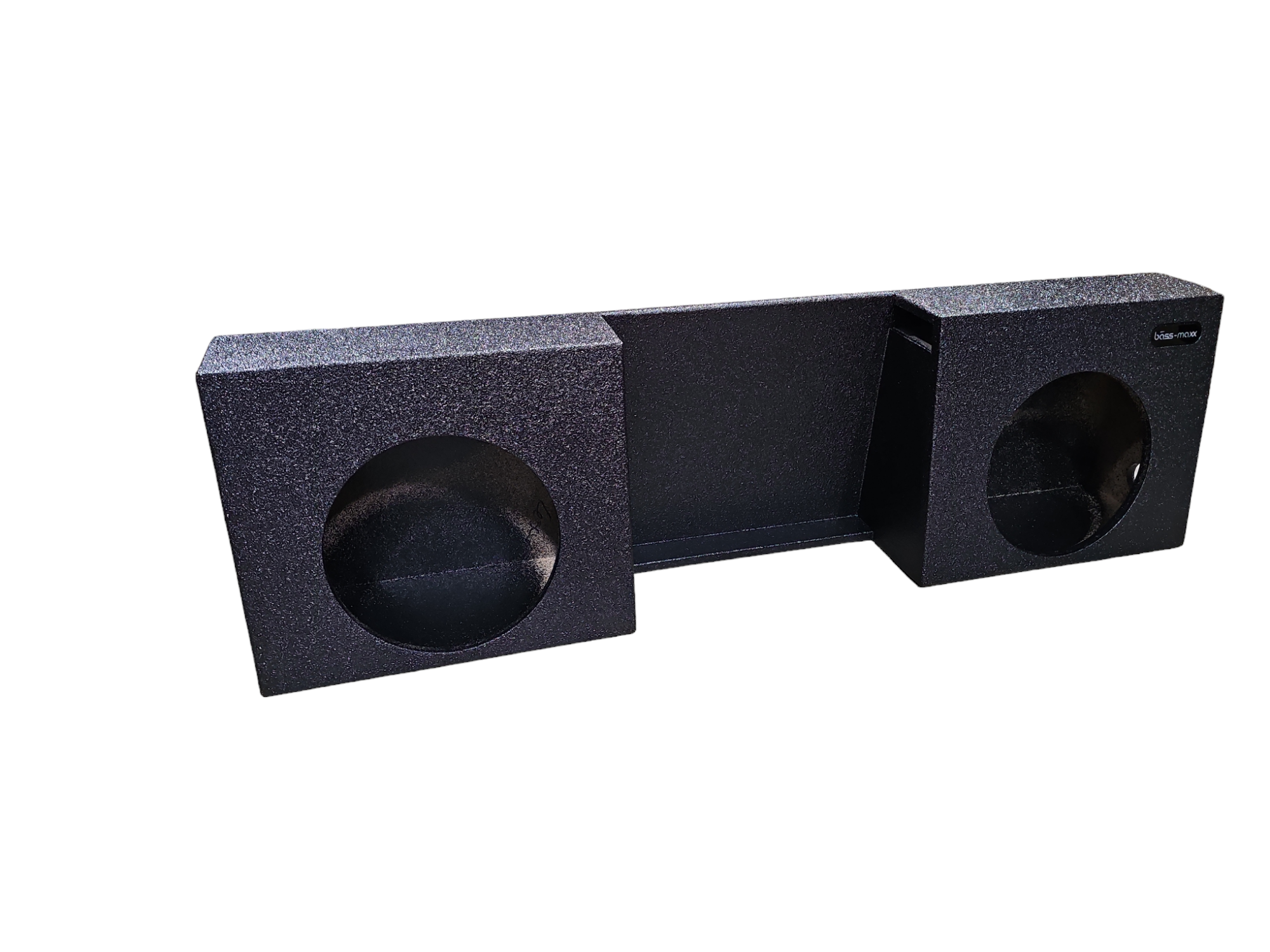 BASSMAXX UNIVERSAL POLY COATED WEDGE RECTANGLE BOX DUAL 12" PORTED
